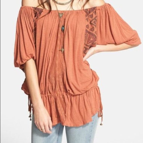 Free People Tops - FREE People women US XS Desert Ora peach clay color tunic top New World